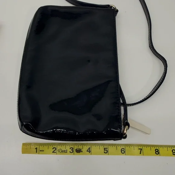 Kate Spade Black Patent Leather Crossbody with Gold Zip Pull - Picture 12 of 12